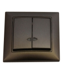 КЛЮЧ ДВОЕН МЕТАЛИК СИВ СВЕТЕЩ