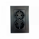 КОНТАКТ ШУКО ДВОЕН ЗА ВГРАЖДАНЕ MUTLUSAN ТЪМНО СИВ