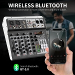 СМЕСИТЕЛ МИКСЕР ПРОФЕСИОНАЛЕН MP3/БЛУТУТ 4 КАНАЛА KP4