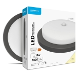 LED панел за открит монтаж 18W кръг със сензор за движение черен MODEE