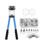 КАБЕЛНИ ОБУВКИ УХО МЕДНИ КАЛАЙДИСАНИ КОМПЛЕКТ 60 БР.  С КЛЕЩИ ПРЕСА ЗА КРИМПВАНЕ 6-50 ММ2