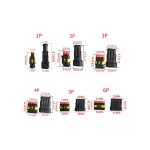 КОНЕКТОРИ БУКСИ AMP КОМПЛЕКТ ОТ 1 ДО 6 ПИНА 216 ЧАСТИ С КЛЕЩИ ЗА КРИМПВАНЕ