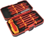 ОТВЕРТКИ КОМПЛЕКТ 11 БРОЯ РЪКОХВАТКА ФАЗОМЕР КУФАРЧЕ VDE 1000V COMMEL