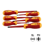 ОТВЕРТКИ КОМПЛЕКТ 6 БРОЯ VDE 1000V 3X ПРАВИ И 3X КРЪСТАТИ COMMEL