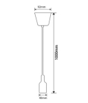 ПЕНДЕЛ С КАБЕЛ 1 М. И ФАСУНГА E27 -СИН