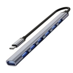 ПРЕХОД ХЪБ USB-C М/7XUSB Ж 3.0 С КАБЕЛ OTG