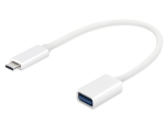 ПРЕХОД USB-C М/USB Ж С КАБЕЛ OTG БЯЛ