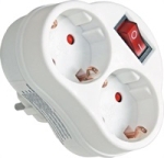 РАЗКЛОНИТЕЛ 220V С 2 ГНЕЗДА С КЛЮЧ COMMEL