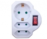 РАЗКЛОНИТЕЛ 220V С 3 ГНЕЗДА С КЛЮЧ