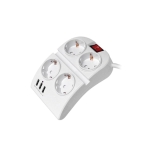 РАЗКЛОНИТЕЛ С КЛЮЧ-4 ГНЕЗДА 1.5 МЕТРА КАБЕЛ + ЗАРЯДНО С 3XUSB-A TECHNIK