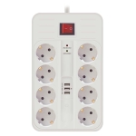 РАЗКЛОНИТЕЛ С КЛЮЧ-8 ГНЕЗДА СЪС ЗАЩИТА + ЗАРЯДНО С 3XUSB-A 1.5 МЕТРА КАБЕЛ TECHNIK