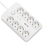 РАЗКЛОНИТЕЛ С КЛЮЧ-8 ГНЕЗДА СЪС ЗАЩИТА + ЗАРЯДНО С 2XUSB-A/C 1.5 МЕТРА КАБЕЛ TECHNIK