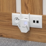 ПОВТОРИТЕЛ БЕЗЖИЧЕН WIFI УДЪЛЖИТЕЛ РАЗШИРИТЕЛ 2.4GHZ/5GHZ + 2 ПОРТА С 4 ВЪНШНИ АНТЕНИ REBEL