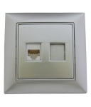 РОЗЕТКА LAN МЕТАЛИК СРЕБРО