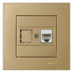 РОЗЕТКА LAN RJ45 ЕДИНИЧНА MUTLUSAN ЗЛАТО
