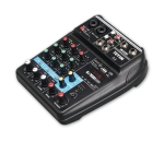 СМЕСИТЕЛ МИКСЕР С ЦИФРОВА АУДИО КАРТА A4 MP3/БЛУТУТ 4 КАНАЛА