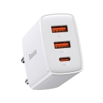 Зарядно за телефон USB-C+2ХUSB-A 220V QC PD ултра бързо BASEUS 30W