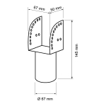 Адаптер ф65мм с регулиране ъгъла на монтаж за LED улично осветително тяло LUT2042, LUT4042, LUT6042