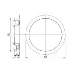 Мебелна светодиодна луна за вграждане кръг 2W, 4000K, Сребриста, 12V DC, 120, Неутрална светлина, SMD 2835