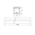 Мебелен светодиоден профил за открит монтаж, 4.5W, 4000K, 12V DC, 90, Неутрална светлина, SMD 2835