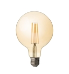 LED димираща filament топка, 4W, 2500К, E27, 360, 220V-240V AC, Амбър