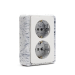 Контакт Двоен Приста НК, 16А, 250V, Скрит монтаж, Мрамор