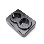 Двоен контакт за скрит монтаж 01, 16А, 230V, Черен