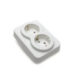 Двоен контакт за скрит монтаж 01, 16А, 230V, Бял