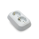 Двоен контакт за скрит монтаж 02, 16 А, 230V, Бял