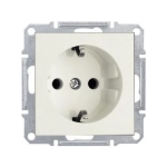 Контакт единичен ШУКО , 16А, 250V, Скрит монтаж, Бял