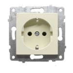 Контакт единичен ШУКО , 16А, 250V, Скрит монтаж, Крем