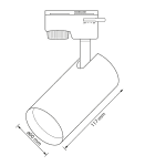 ТЯЛО ЗА РЕЛСОВ МОНТАЖ, ДВУПРОВОДНО, GU10, 220-240V AC, IP20, ЧЕРНО
