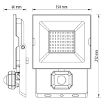 LED SLIM ПРОЖЕКТОР С ДАТЧИК ЗА ДВИЖЕНИЕ 50W, 4000K, 220-240V AC, IP44