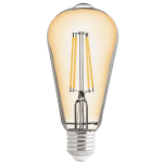 LED filament COB Лампа крушка, Димираща, 8W, E27, 2500K, 220-240V AC, Амбър, ST64