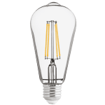 LED filament COB Лампа крушка, Димираща, 8W, E27, 4200K, 220-240V AC, Неутрална светлина, ST64