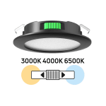 Мебелна LED луна за вграждане, кръг, 4W, 3000K4000K6500K, 12V DC, IP44, черна