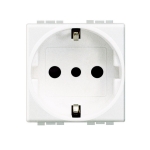 Контакт ШУКОИТАЛИАНСКИ 2PE 2 мод. 10A цвят Бял LL Bticino