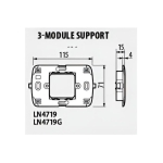 Носеща рамка 2 мод. за монтаж върху конзола 3 мод. LL Bticino