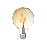 LED filament лампа топка, амбър,G95, 5W, E27, 1800K, 230V AC, амбър
