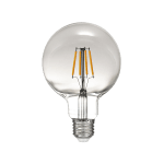 LED filament лампа топка, опушен, G95, 5W, E27, 1800K, 230V AC, амбър