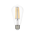 LED filament лампа крушка, ST64, 12W, E27, 4000K, 230V AC, неутрална светлина