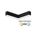 LED L-освeтително тяло, CCT, черно, 20W