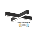 LED X-освeтително тяло CCT, черно, 40W
